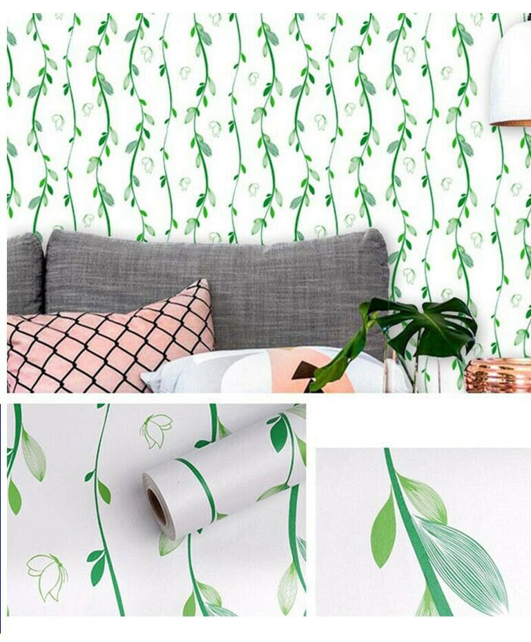 Rattan Leaves Wallpaper Peel & Stick Removable Self-adhesive Vinyl